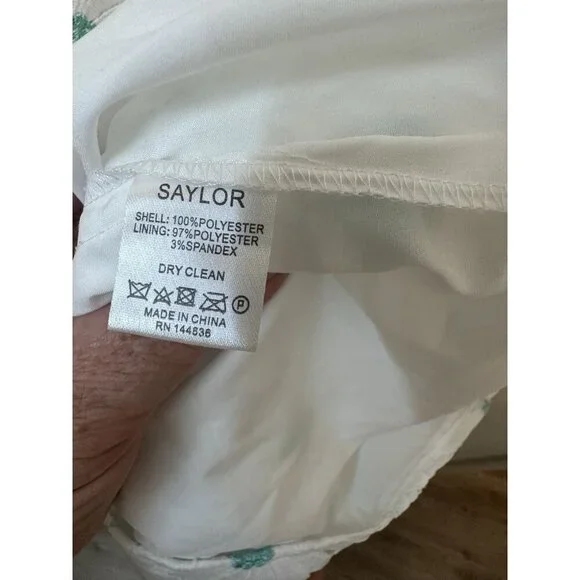 Saylor Calibria Daisy Embroidered Midi‎ Dress White Size Small Boho Floral Lace - Picture 7 of 7